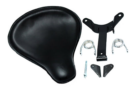 Black Leather Velo Racer Solo Seat Kit - V-Twin Mfg.