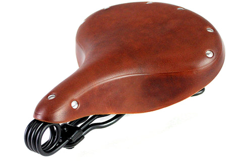 Double Steel Saddle Solo Seat Honey Brown - V-Twin Mfg.