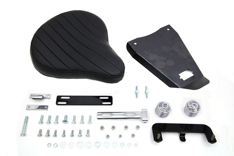 Black Leather Solo Seat With Mount Kit - V-Twin Mfg.