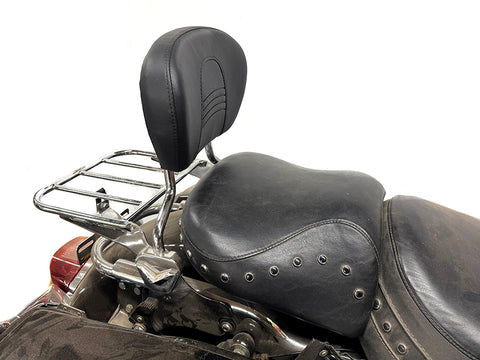 OE Passenger Stitch Backrest Seat Pad Black - V-Twin Mfg.
