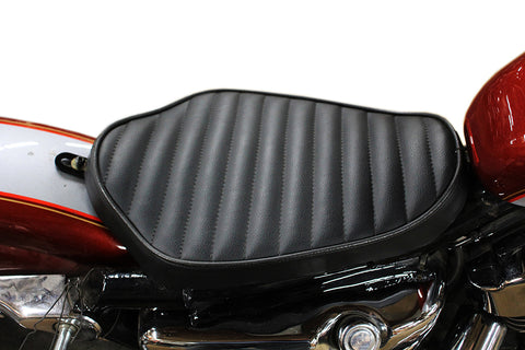 Bates Solo Seat Tuck and Roll Style Black - V-Twin Mfg.