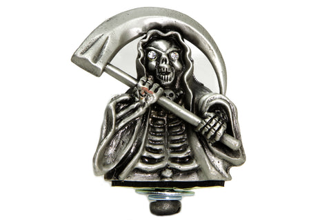 Grim Reaper Front Fender Top Ornament Silver - V-Twin Mfg.