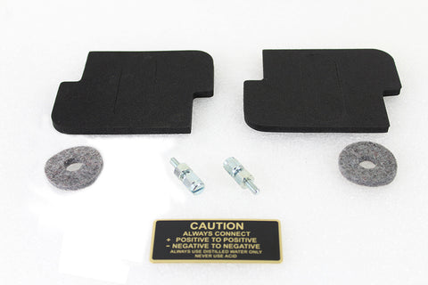 Battery Caution Tag & Terminal Kit Brass - V-Twin Mfg.