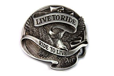 Live to Ride 75 Anniversary Belt Buckle - V-Twin Mfg.