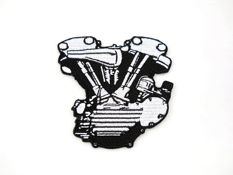 Black and White Knucklehead Engine Patches - V-Twin Mfg.
