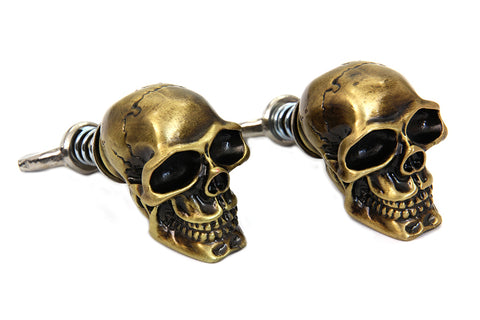 Gold Skull License Plate Bolt Set - V-Twin Mfg.