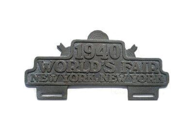 1940 World's Fair License Plate Topper - V-Twin Mfg.