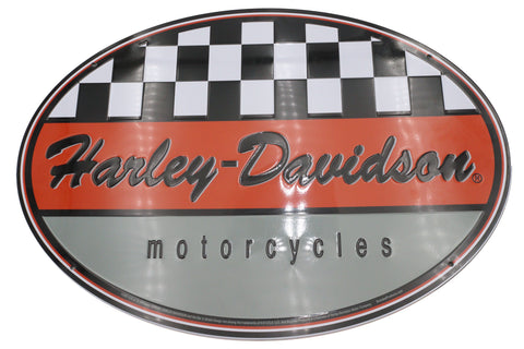 Harley Davidson Racing Oval Tin Sign - V-Twin Mfg.