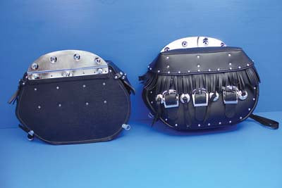 Black Leather Saddlebag Set - V-Twin Mfg.