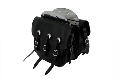 Replica Black Leather Saddlebag Set - V-Twin Mfg.