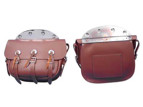 Brown Leather Replica Saddlebag Set - V-Twin Mfg.