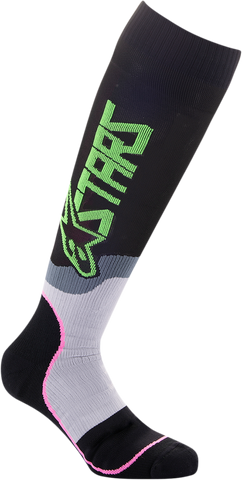 ALPINESTARS Youth MX Plus-2 Socks - Black/Green Neon/Pink Fluo 4741920-1669