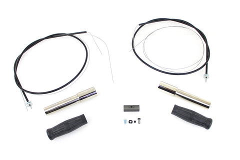 Throttle and Spark Cable Spiral Kit Nickel Plated - V-Twin Mfg.