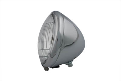 6-1/2 inch Spring Fork 6 Volt Headlamp Chrome - V-Twin Mfg.