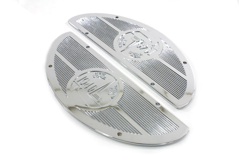 Chrome World's Fair 1940 Footboard Mats - V-Twin Mfg.