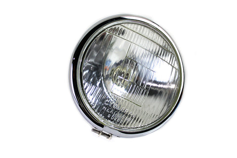 6-1/2 inch Round Headlamp Black - V-Twin Mfg.