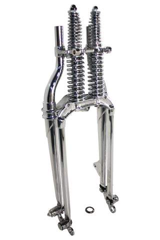 18 inch Offset Spring Fork Assembly Chrome - V-Twin Mfg.