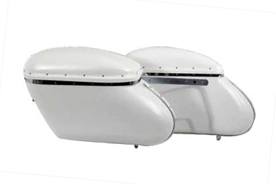 Replica Bubble Saddlebag Set White - V-Twin Mfg.