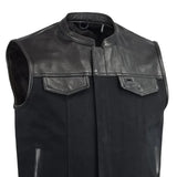 49/51 Vest Motorcycle Leather Canvas Vest