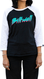 BILTWELL Women's 1985 Raglan T-Shirt - Black/White - Large 8144-060-004