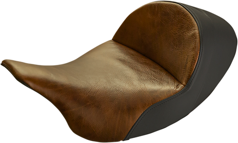 SADDLEMEN Seat - Lariat Solo - Low - Distressed Brown - FL '08-'23 808-07B-0041L