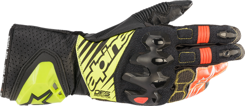 ALPINESTARS GP Tech V2 S Gloves - Black/Fluo Yellow/White/Fluo Red - Large 3556422-1503-L