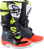 ALPINESTARS Youth Tech 7S Boots - Black/Gray/Red/White/Yellow - US 8 2015017-9058-8