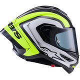 ALPINESTARS  Supertech R10 Helmet - 22.06 - Arius - Gloss Black/Silver/Yellow Fluo - Small  8203926-1699-S