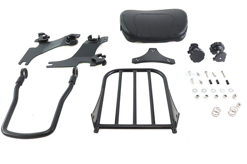 Gloss Black Sissy Bar and Rack - V-Twin Mfg.