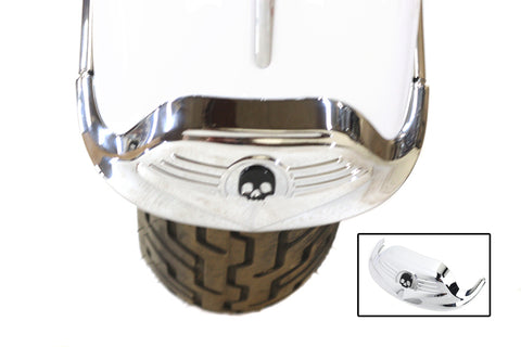Skull Front Fender Tip Chrome - V-Twin Mfg.