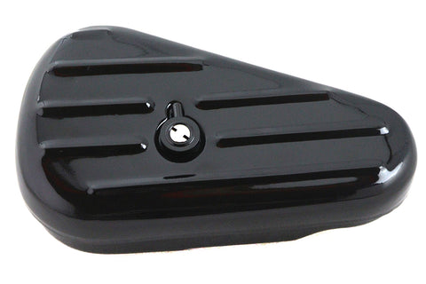 Black Left Side Oval Tool Box - V-Twin Mfg.