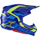 ALPINESTARS SM7 Helmet - Deed - Gloss Blue/Yellow Fluo - Medium 8302426-7253-M