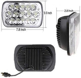 Black Pair 45w 7x6 5x7 6052 6054 H5054 H6054 Hilow Sealed Beam LED Headlights Replacement For Chevy Express Cargo Van 1500