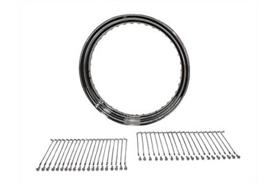 19 inch X 2.50 inch Wheel Rim and Spoke Kit Chrome - V-Twin Mfg.