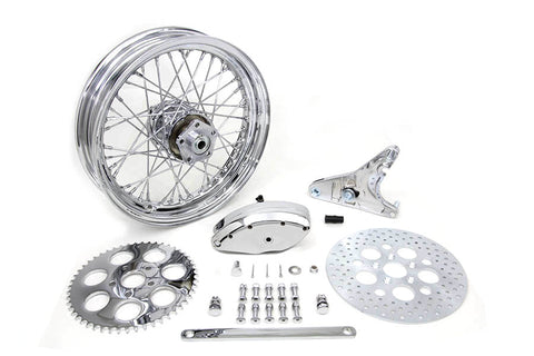 16 inch x 3.00 inch Rear Wheel Kit with Caliper Chrome - V-Twin Mfg.