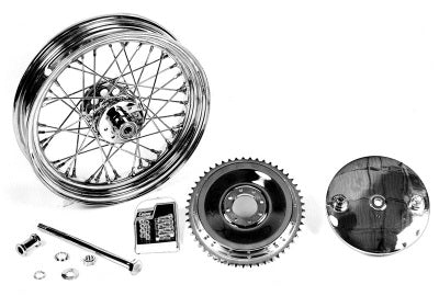 16 inch x 3.00 inch Wheel and Brake Drum Assembly Chrome - V-Twin Mfg.