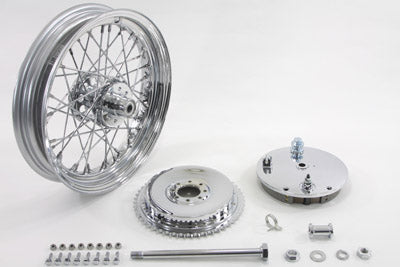 16 inch x 3.00 inch Wheel and Brake Drum Assembly Chrome - V-Twin Mfg.