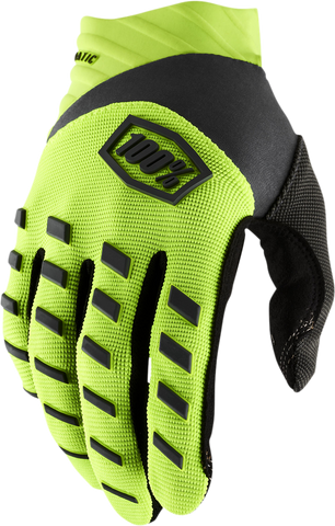 100% Airmatic Gloves - Fluorescent Yellow/Black - Medium 10000-00011