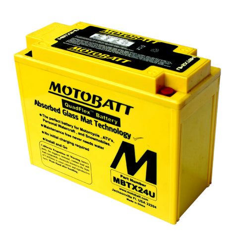MotoBatt 12 Volt AGM Fully Sealed Yellow Battery - V-Twin Mfg.