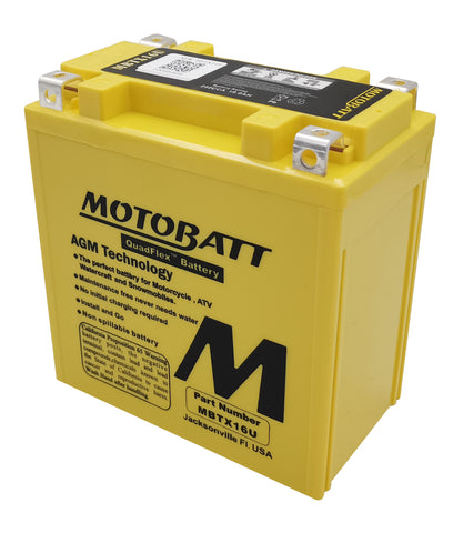 MotoBatt 12 Volt AGM Fully Sealed Yellow Battery - V-Twin Mfg.