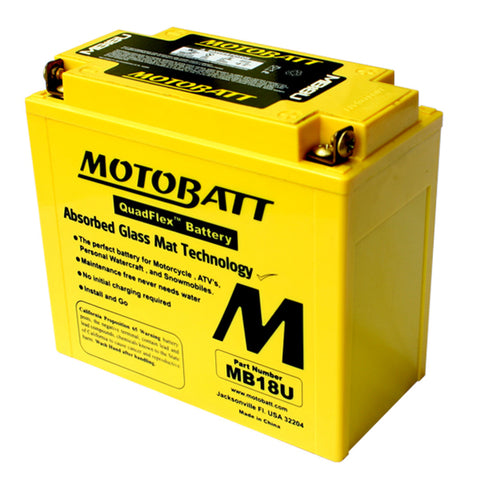 MotoBatt 12 Volt AGM Fully Sealed Yellow Battery - V-Twin Mfg.