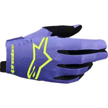ALPINESTARS Radar Gloves - Purple/Fluo Yellow - Large 3561824-3175-L