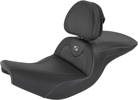 SADDLEMEN Roadsofa Seat - Carbon Fiber - Includes Backrest - Black - Indian I14-07-185BR