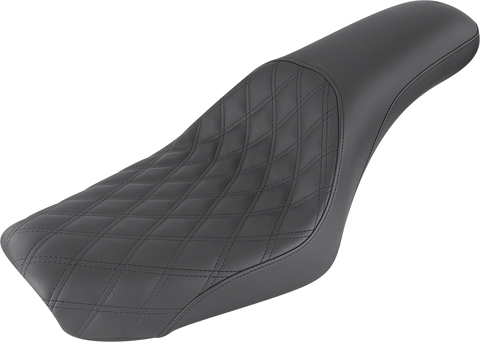 SADDLEMEN Profiler Seat - Front Lattice/Rear Smooth - Black - FXDWG '04-'05 804-05-149