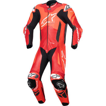 ALPINESTARS GP Plus v4 Sprint 1-Piece Leather Suit - Red Fluo/Mid Red/White - US 38 / EU 48 3150225-3087-48