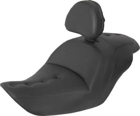 SADDLEMEN Roadsofa Pillow Top Seat - With Backrest - Black H23-20-181BR
