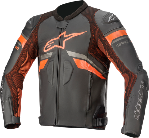 ALPINESTARS GP Plus R v3 Rideknit® Leather Jacket - Black/Red Fluo - US 44 / EU 54 3100321-1030-54