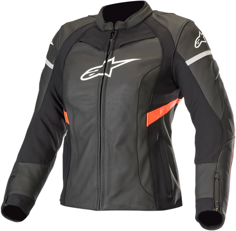 ALPINESTARS Stella Women's Kira Leather Jacket - Black/Red - US 2 / EU 38 3112019-1030-38