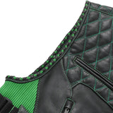 Tactical Emerald Men’s Motorcycle Leather Vest