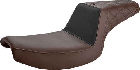 SADDLEMEN Unknown Industries Seat - Front Carbon Fiber/Black Gripper Lumbar/Rear Lattice Stitch - FXR UN82-09-173BR